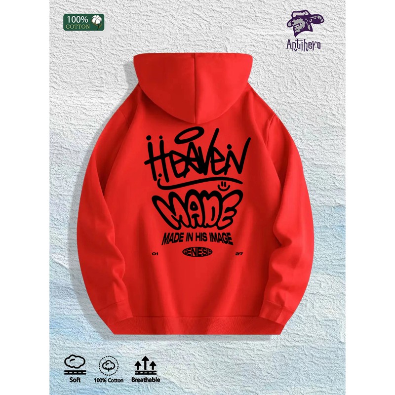 Heaven Made Graphic Hoodie 100% Cotton US Warehouse 7 ColorsColor: