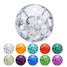 Treuheld® Piercing Ball, Glittering Crystal, 40 Variations, clear