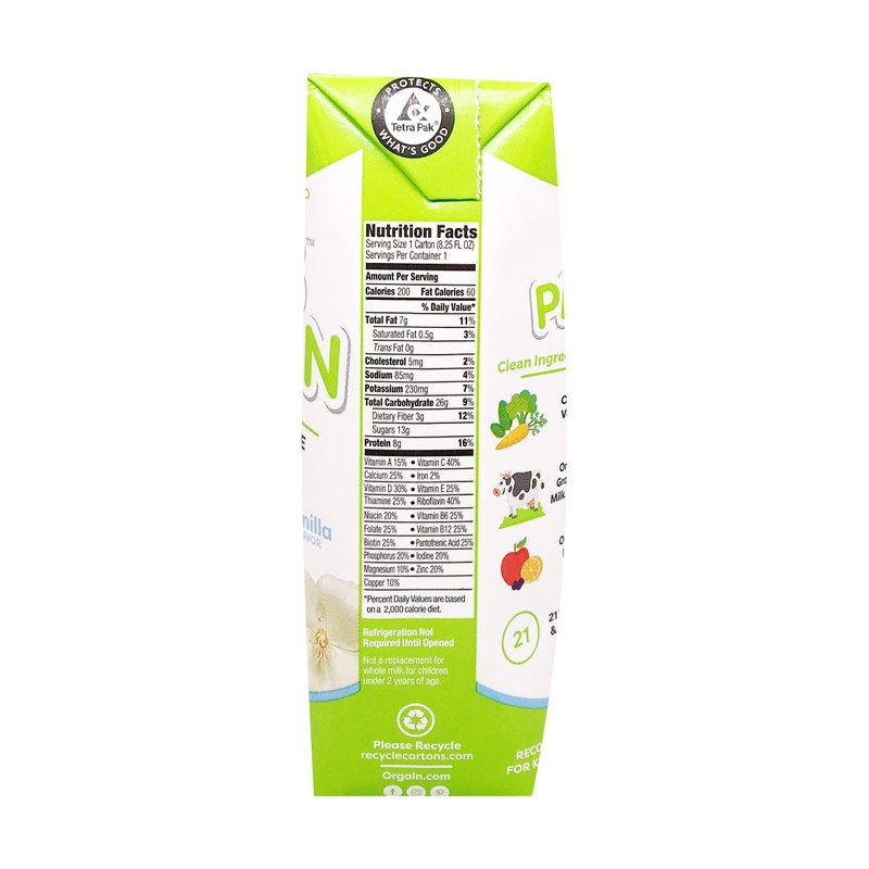 Orgain, Nutri Shake Healthy Kids Vanilla Organic, 8.25 Fl Oz