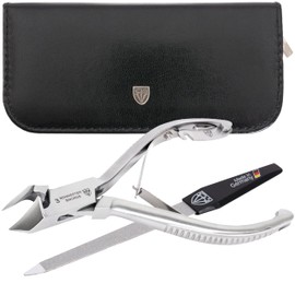 DREI SCHWERTER Pedicure Set of 2 with Extra Stable Nail Clippers, Toenail Nippers, Corner Pliers, Head Cutter Made of Stainless Steel for Foot Care, Brand Quality Including File