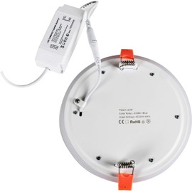 Berta (6 Pieces 6-3/4 inch, 21W Ultra-Thin Round LED Panel Light, 4100K Cool White, Brushed Nickel, Aluminium Down Bulbs Slim Lamp, Dimmable Recessed Ceiling Lights for Home, Office