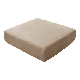 BXFUL Sofa Seat Cushion Covers, Sofa Cushion Slipcovers Stretch Velvet, Couch Cushion Covers Replacement for Individual Cushion with Elastic Fabric (Large 1-Seater,Sand)