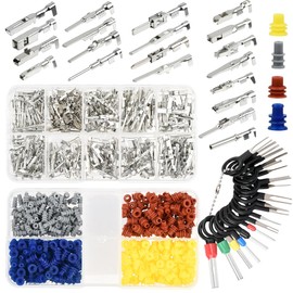 708 Piece Connector Pins Kit, Car Plug Pin Accessories 1/1.5/1.8/2.2/2.8/3.5 mm, Male and Female Wire Seals, Removal Tool Set for Motorcycles, Cars and Boats