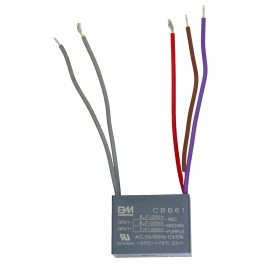 BM CEILING FAN CAPACITOR CBB61 5uf+6uf+7uf 5 WIRE UL listed   1 year warranty