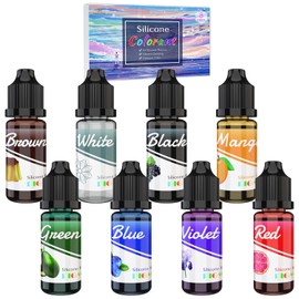 Pigmento de goma de silicona, 8 colores, colorante de silicona líquida, para hacer moldes de silicona, moldear y fundir, color de silicona vibrante para hacer moldes de resina, estatuas para hacer