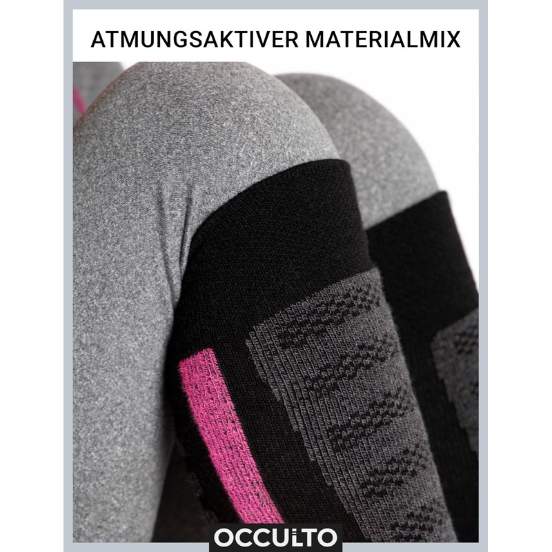 Occulto Charlie Children's Ski Socks Pack of 2, black