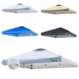ACEPIC 10x10 Canopy Replacement Top Cover with Air Vent,UPF 50+ UV Protection,300D Silver-Coated Polyester PA Waterproof Flame Retardant for Outdoor Garden Patio Canopies(Top Cover Only, Light Grey)
