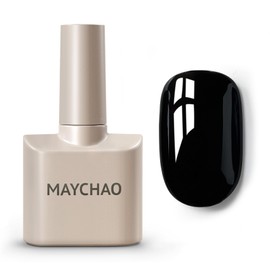 MAYCHAO 15ML Gel Nail Polish 1Pc Black Nail Polish Soak Off UV LED Nail Gel Polish Nail Art Starter Manicure Salon DIY at Home, 0.5 OZ