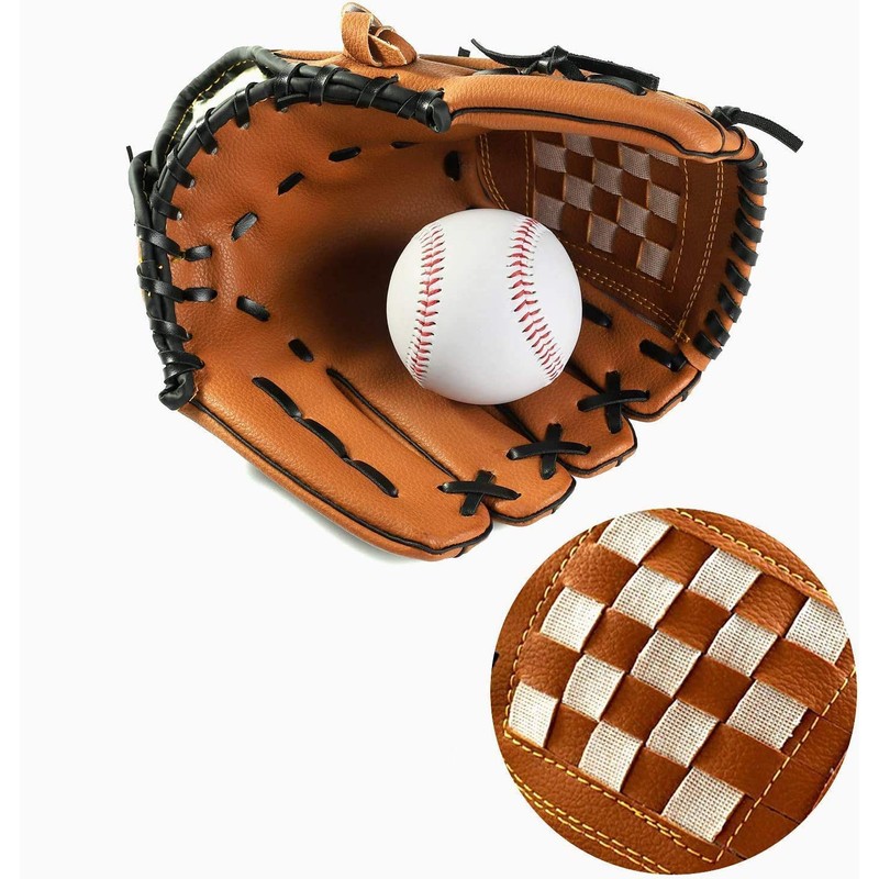 Wonninek Baseball Glove Sports Bat Gloves with Baseball PU Leather