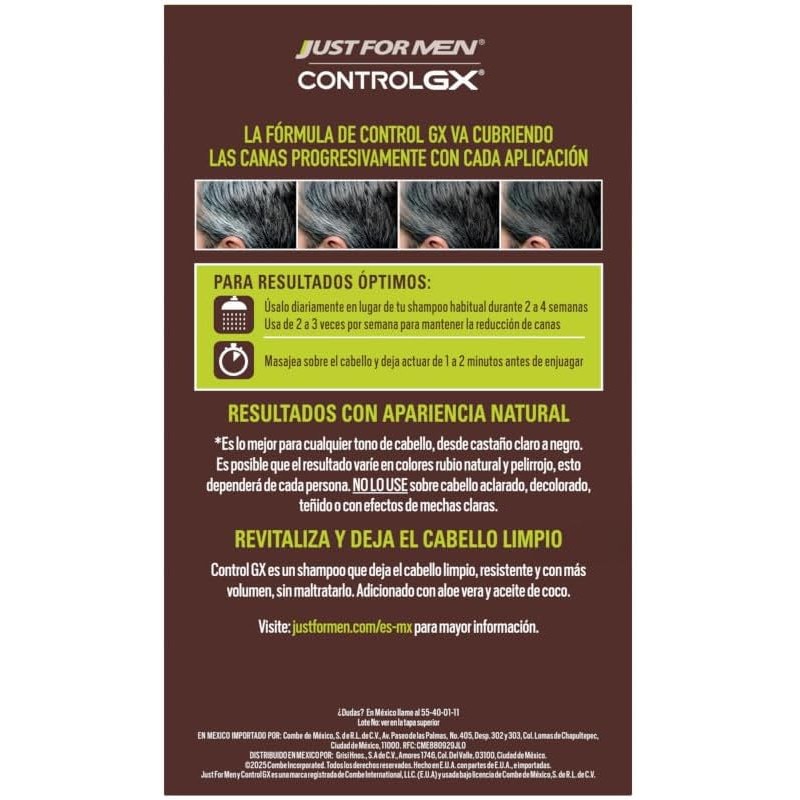Just for Men Control Gx Shampoo Desvanecedor Progresivo De Canas,