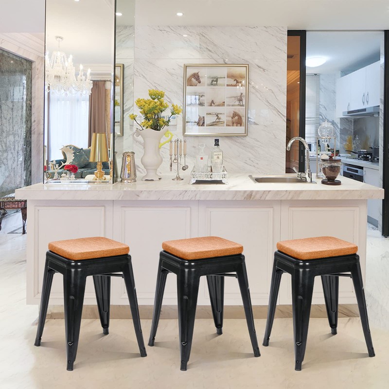 BUYUE Friendly Woven Fabric Magnetic Bar Stool Cushions Set of