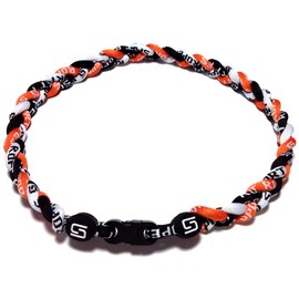 Sport Ropes Triple Titanium Necklace (Orange/Black/White, 18")