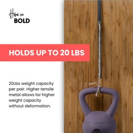 Home in Bold Over-The-Door Hooks (Heavy Duty) Metal for Thick Doors | Adjustable Over The Door Hooks Perfect Height & Fit - 1.6'' - 1.8'' Door Thickness