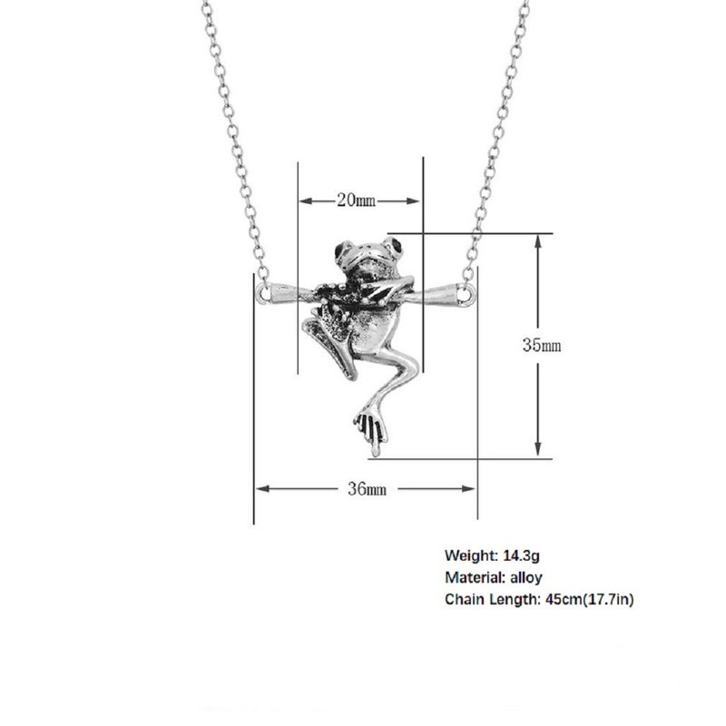 PikaLF Men's Norse Viking Frog Pendant Necklace, 17.7in Chain, Silver