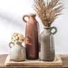 Ceramic Vases Set of 3, Neutral Rustic Farmhouse Vase with