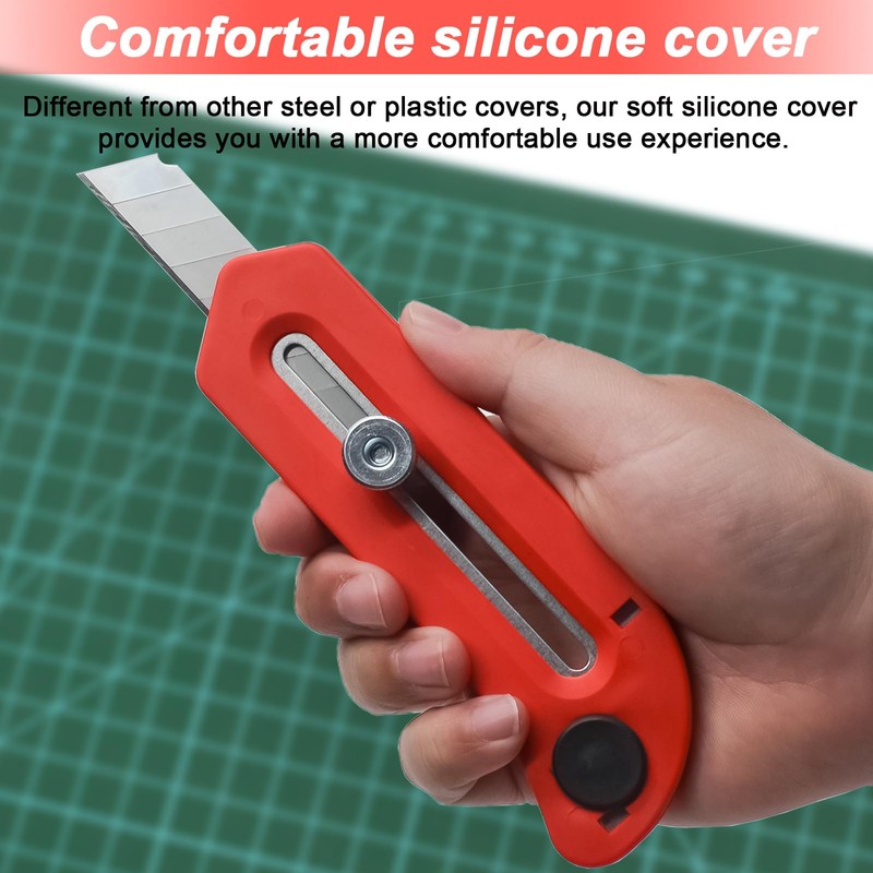 Stainless Steel Heavy-duty Utility Knife with Comfortable Silicone Cover, Quick