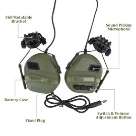 Tactical Headset,Tactical Shooting Earmuff,Earmuff Military Airsoft Cs Combat Headset,Army Hunting Headphone,Hunting Shooting Headset with Microphone Waterproof Headphones