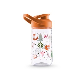Dedoles Water Bottle 470 & 700 ml Water Bottle for Travel, Fitness, Bike, Outdoor, Yoga, Office, BPA, Sports Bottle with Practical Carry Handle, Leak-Proof, Colour: Orange, Motif: Red Fox, Size 470 ml
