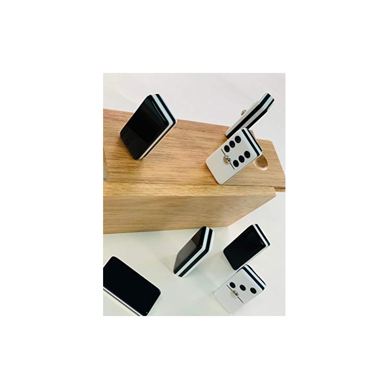 Domino Profesional Acrílico Cebra Negro En Caja De Madera