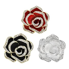 OAOSDH 3 Stücke Camellia Brosche, Strassbrosche, Kreative Blumenbrosche, Elee Brosche, Damenbrosche, Dekorative Brosche Mit Kleidung.