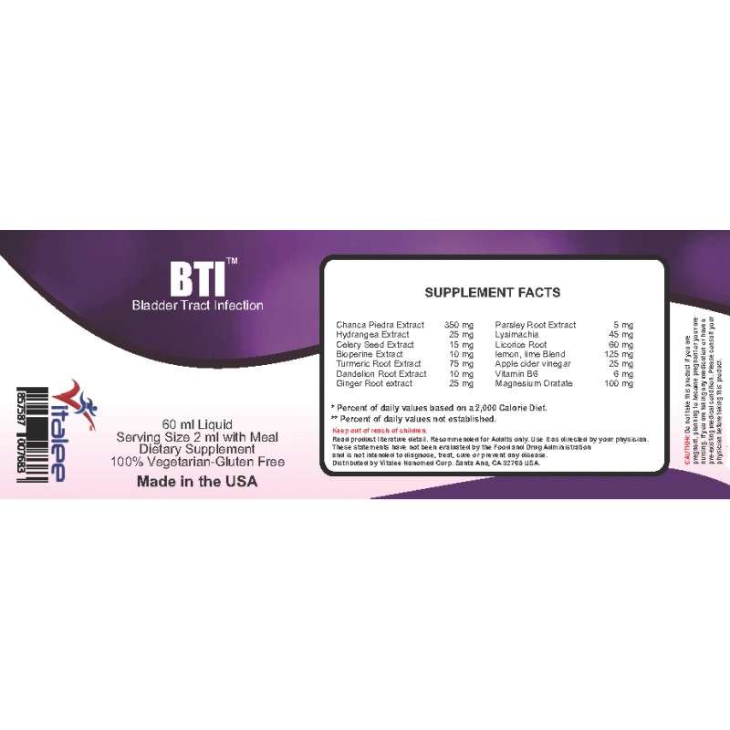 Vitalee Nanomed BTI-Bladder Tract Infection Protocol (60 ml)