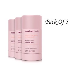 Method Deodorant, Pure Peace, Aluminum Free, 2.65 oz (Pack Of 3)