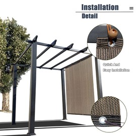 Alion Home© Sun Shade Privacy Panel with Grommets on 2 Sides for Patio, Awning, Window, Pergola or Gazebo - Mocha Brown (8' x 8')