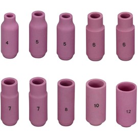 RIVERWELD TIG Alumina Nozzles Ceramic Shield Cup 10N44#12 10N45#10 10N46#8 10N47#7 10N48#6 10N49#5 10N50#4 Fit DB PTA SR WP 17 18 26 TIG Welding Torch 10pcs