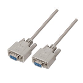 AISENS A112 – 0067 – Null modem 1.8 m Cable for Communication Devices Equipped with Serial Port, Beige