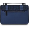Islander Harris Tweed Large Satchel, Navy Overcheck