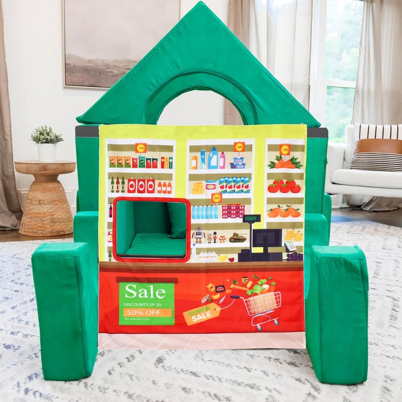 HAJOROM Play Panel for Kids Play Couch Childrens Supermarket Play