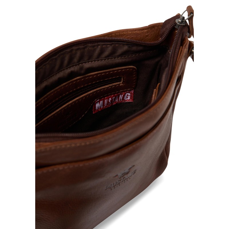 MUSTANG Catania Leather Crossbody Bag Brown