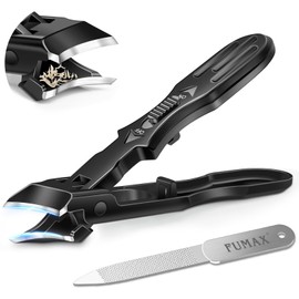 Toenail Clippers for Thick Toenails with Wide Opening, Large Heavy Duty Slant Nail Clippers for Seniors Thick Nails, Long Handle Sharp Ingrown Toe Nail Clippers Gifts for Men Women Adults, Black