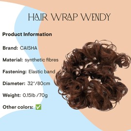 CAISHA Hairpiece Hair Wrap Heat-resistant Synthetic Fibres Curly Messy Updo Copper Red HW20