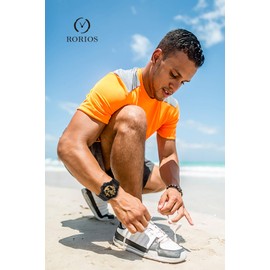 rorios Men's Watch Military Watches LED Sports Watch Men's Watches Digital Watches for Men, gold, Strap.