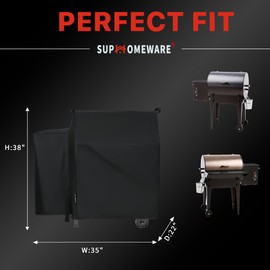 Suphomeware Grill Cover for Traeger 20 Series, Full Length Cover Compatible for Junior & Tailgater Grills, Heavy Duty Waterproof Wood Pellet Grill Cover.