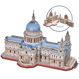 CubicFun 3D Brain Teaser Puzzles for Adults 643 Pieces Large Challenge Britain Architecture Church Building Model Craft Kits Birthday Gift for Adults as Hobby, St.Paul's Cathedral Gifts for Women Men