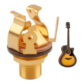 Full-contact Output Jack Socket for Guitar Bass 4-Contact Stereo Pure Tone Full-contact Metal Electric Guitar with Washer Locking Nut for Speakers Footswitch Audio Amplifier Instruments (Gold)