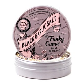 Funky Ouma Black Garlic Salt 90g | Premium Seasonings | Proudly South African | Barbeques, Braais & many other dishes | All Natural Ingredients | Beautiful Packaging | Great Foodie Gift