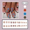 Tyuimhx Flowers Press on Nails Short Square Fake Nails With