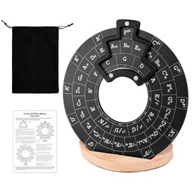 Metal Circle of Fifths Wheel with Stand, Aluminum Melody Tool, Chord Organizer for Desk, Music Teacher Supplies, Ideal for Beginners and Musicians