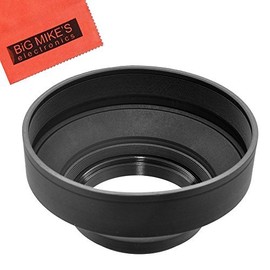 Big Mike'S 55Mm Soft Rubber Lens Hood For Sony 18-70Mm F/3.5-5.6(D) Autofocus Lens + Cap Keeper + Microfiber Cleaning Cloth + Lcd Screen Protectors