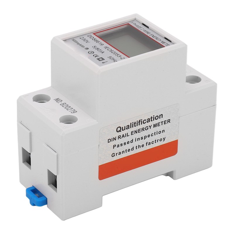 LCD Digital Electricity Meter Single Phase 2 Pin DIN Rail