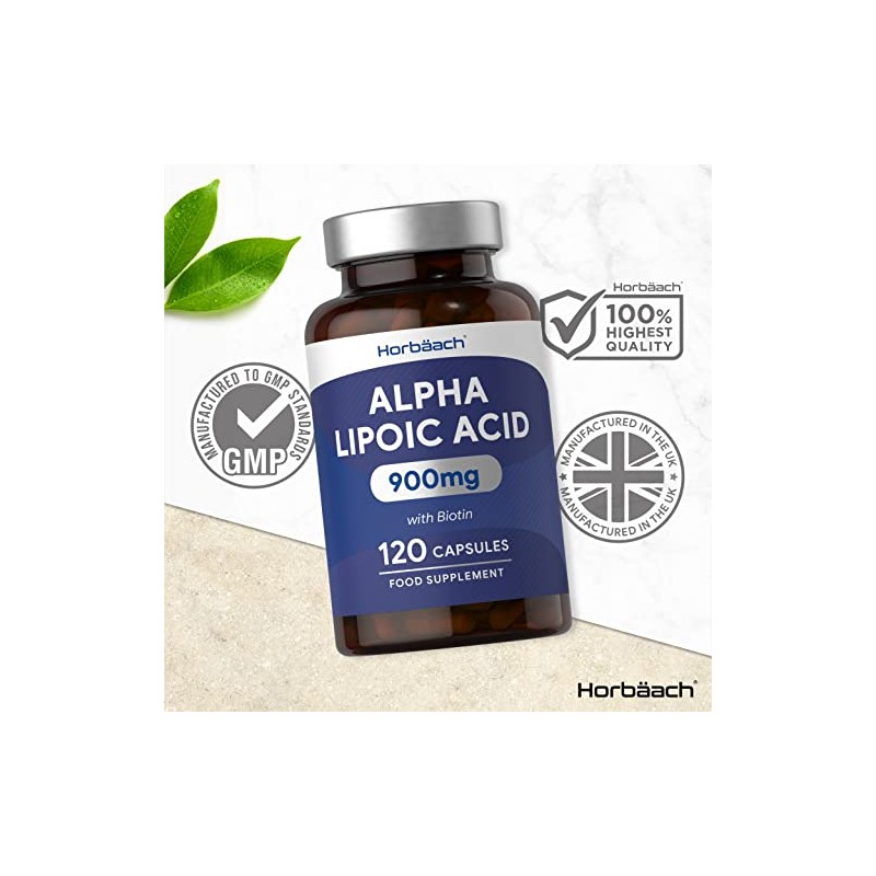 Alpha Lipoic Acid ALA Supplement 900mg | 120 Capsules |