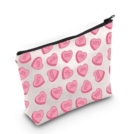 TOBGBE - Bolsa de maquillaje inspirada en las botas occidentales de vaquera, regalo para niña de campo, bolsa de cosméticos occidentales, regalos para conciertos de país, Blanco apagado, Romance