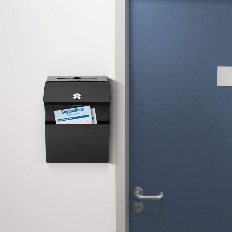 Flexzion Suggestion Box with Lock Wall Mounted Multi-Purpose Donation Ballot