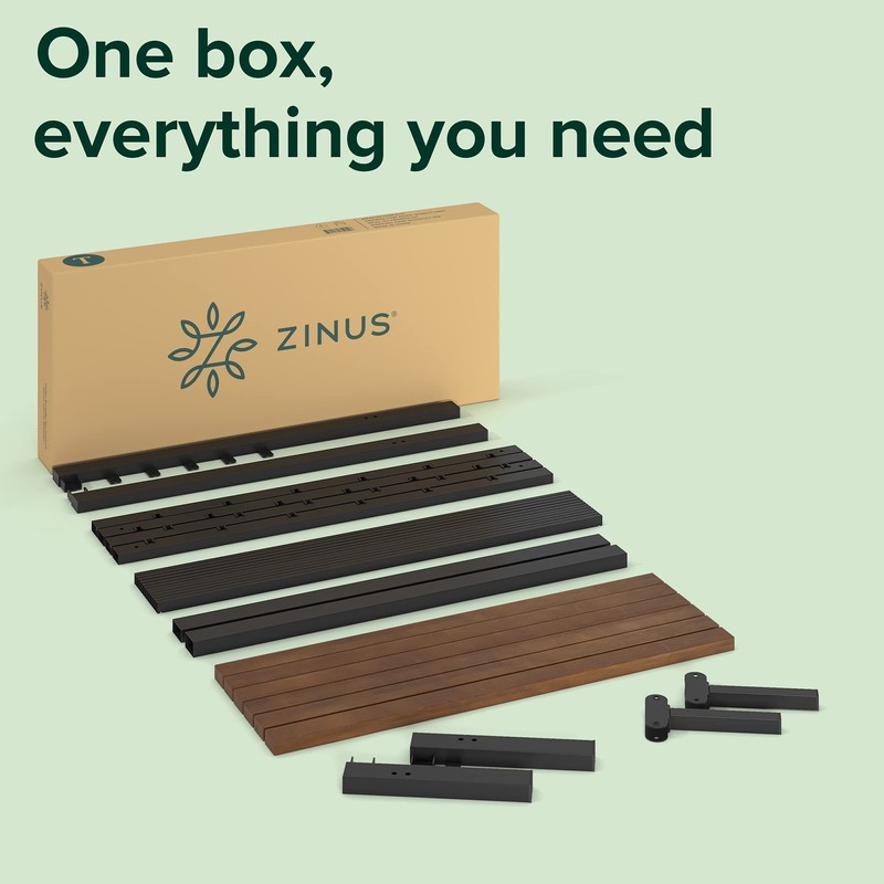 Zinus Kai Bamboo and Metal Platform Bed Frame with Headboard