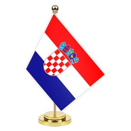 Croatia Desk Flag, 30 cm Large Small Croatian Banner, Outdoor, Tiny Print Decor for Office, Home, Table, Desk, Croatia