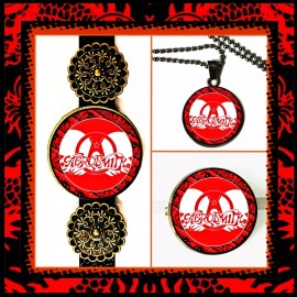 AEROSMITH DREAM ON SET OF 3  BRACELET NECKLACE PIN