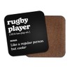 Rugby Player Square Coaster - Sport Fan Dictionary Regular But